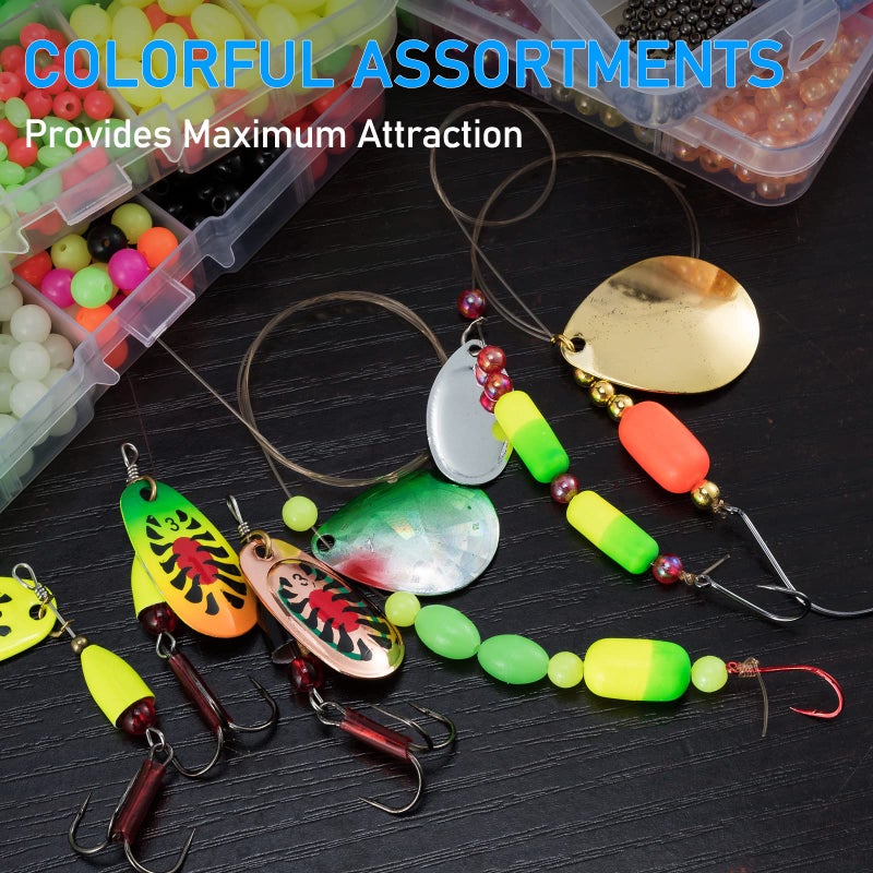 Dr.Fish Fishing Bead Bait Eggs Kits Floating Ball Stopper Plastic with Box Glow Round Luminous Saltwater Freshwater 0.08/0.12/0.2 Inch 1000 pcs - Image 4
